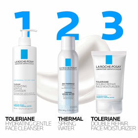 La Roche-Posay applied in morning routine showing quick absorption benefit