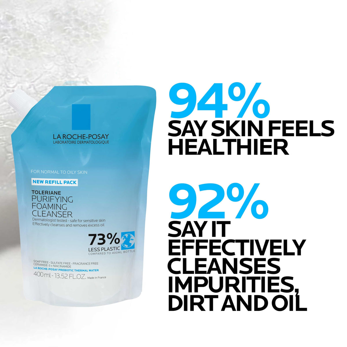 La Roche-Posay refill pouch to reduce plastic and maintain formula