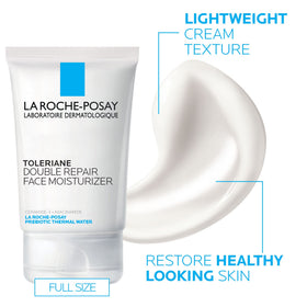 La Roche-Posay duo staged on bathroom counter illustrating daily routine use