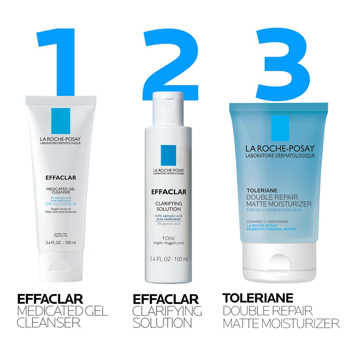 La Roche-Posay clarifying toner on cotton pad showing pore-refining application