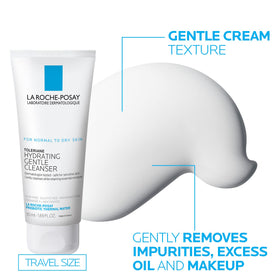 La Roche-Posay travel set inside toiletry bag for easy portability