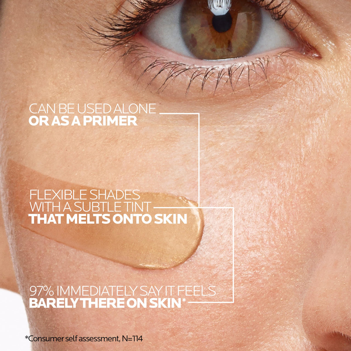 La Roche-Posay applying tinted sunscreen to face for instant radiance