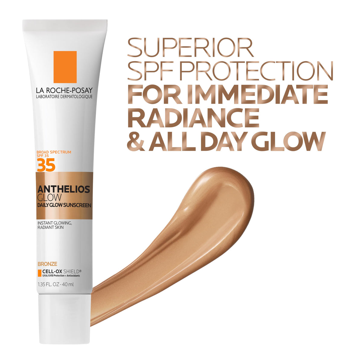 La Roche-Posay bottle label closeup revealing ingredients and SPF claims