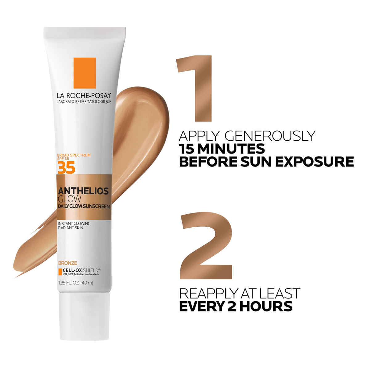 La Roche-Posay product beside ruler showing size for travel convenience