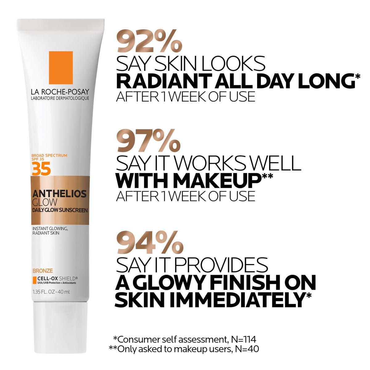 La Roche-Posay texture swirl of tinted sunscreen highlighting lightweight feel