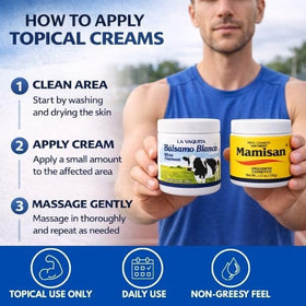 LA VAQUITA application on forearm demonstrating easy rub-in for pre-workout activation