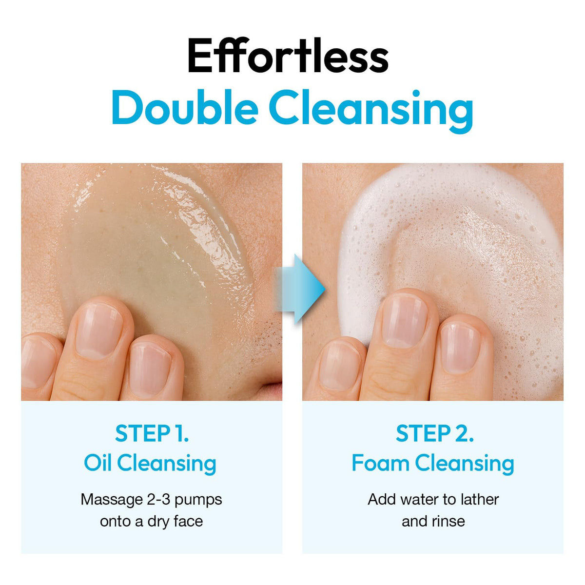 LAB BY He is_ before and after skin comparison suggesting clearer, smoother pores