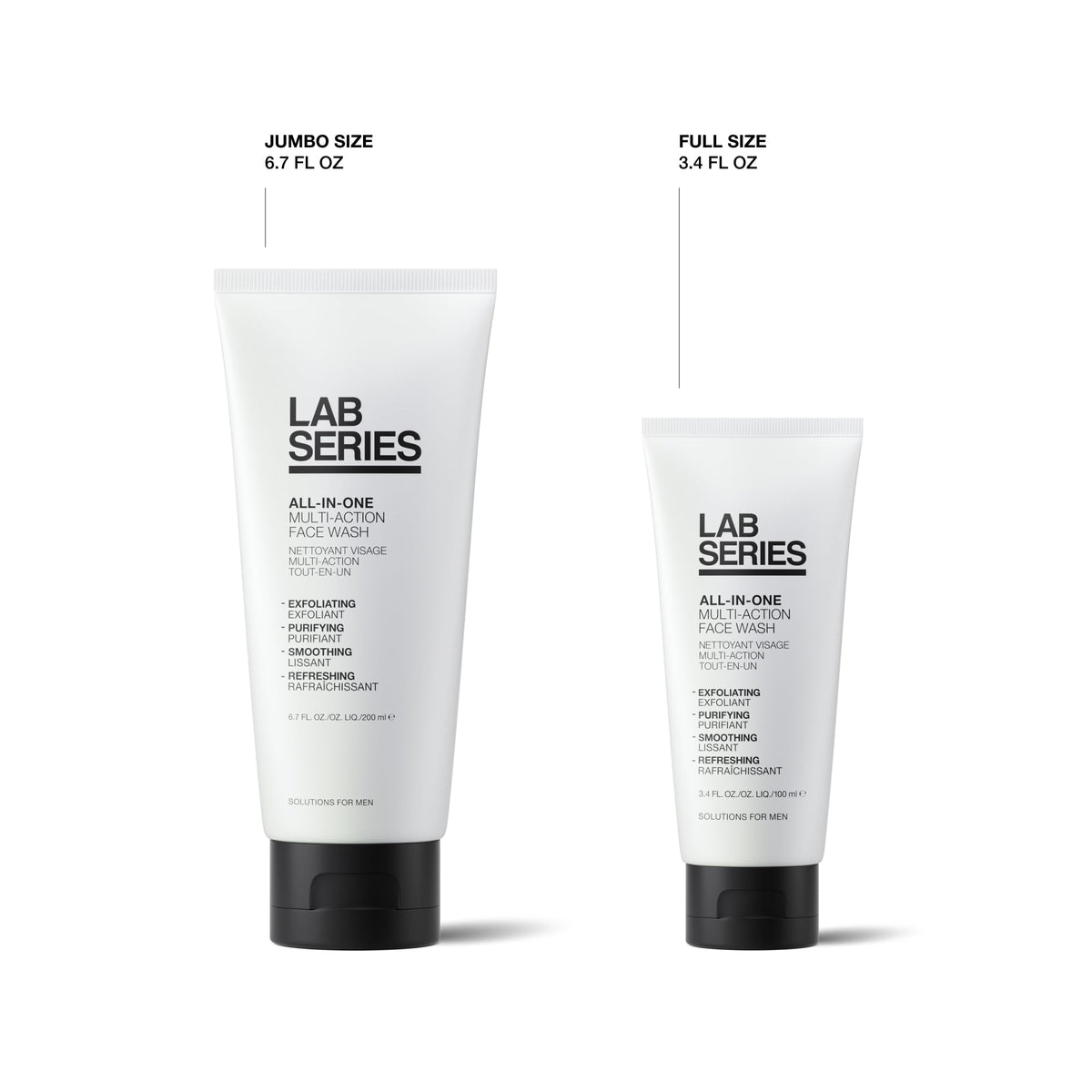 Lab Series bottle on bathroom counter in lifestyle setting for routine