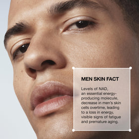 Lab Series before and after skin texture comparison emphasizing smoother-looking skin with ongoing use