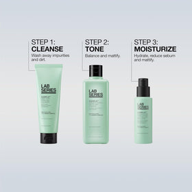 Lab Series ingredient callout highlighting salicylic acid benefit for clearer pores