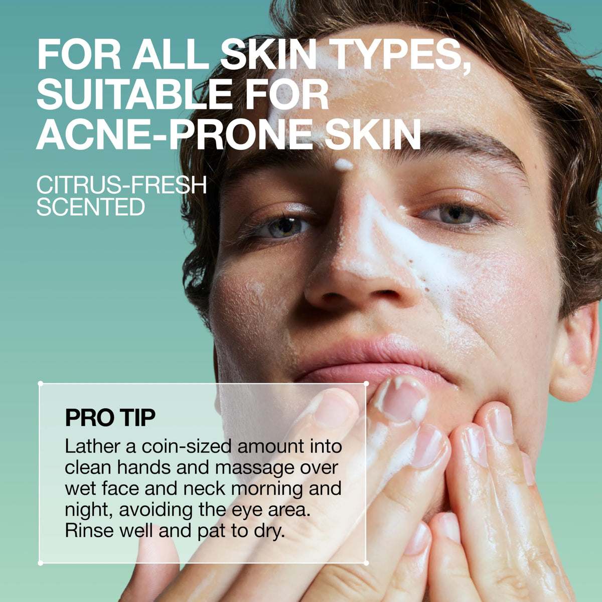 Lab Series dispensing gel onto fingers to demonstrate small controlled application