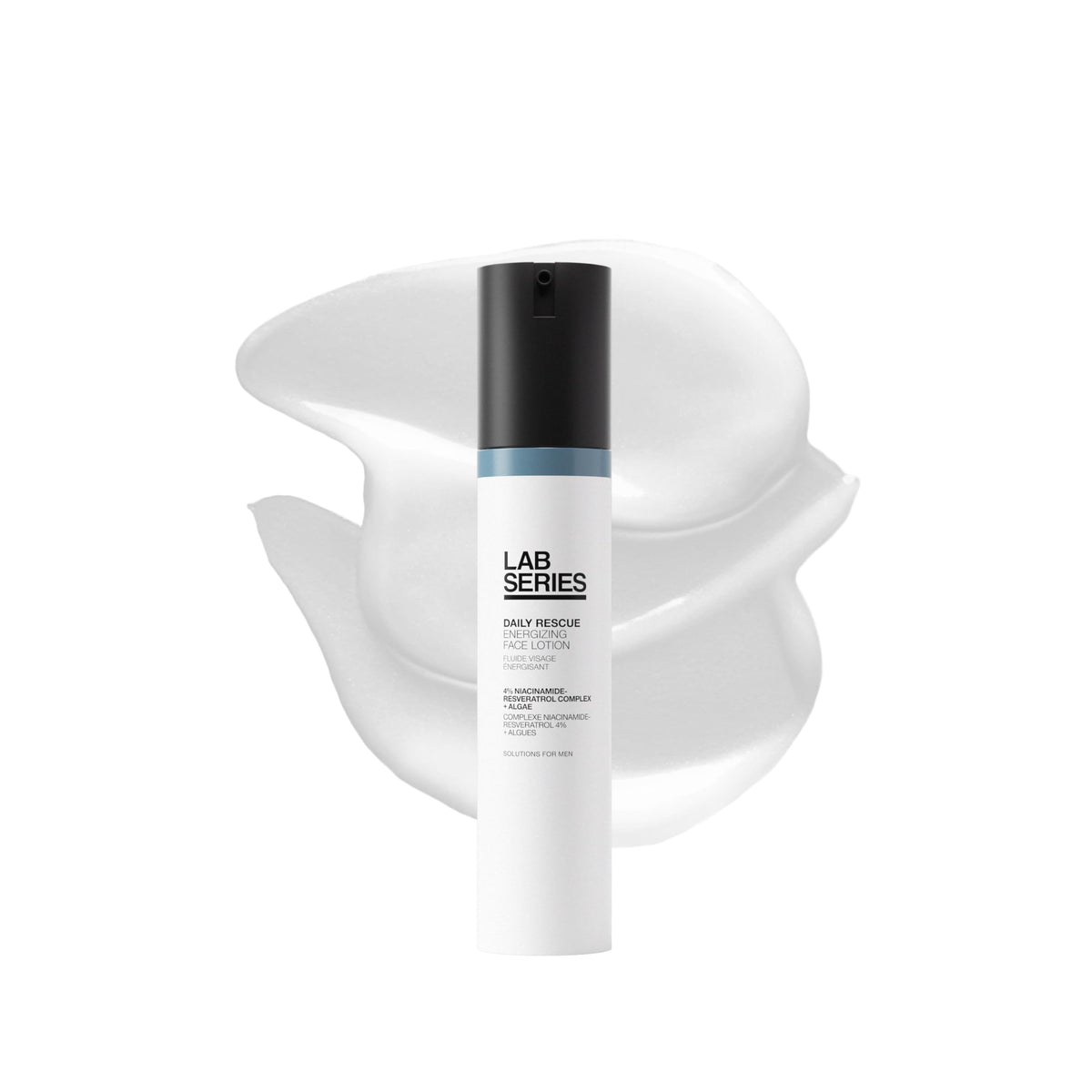 Lab Series front packaging of Daily Rescue lotion showing clean design and size, reassuring quick hydration benefit