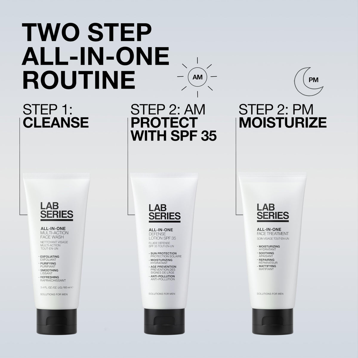 Lab Series label detail emphasizing mineral oil free and SPF benefit