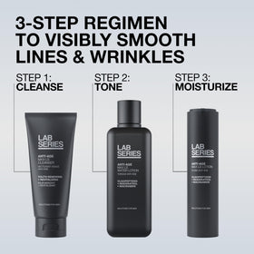Lab Series on bathroom vanity in lifestyle scene showing everyday routine use