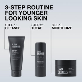 Lab Series application on wet face illustrating detoxifying daily use benefit