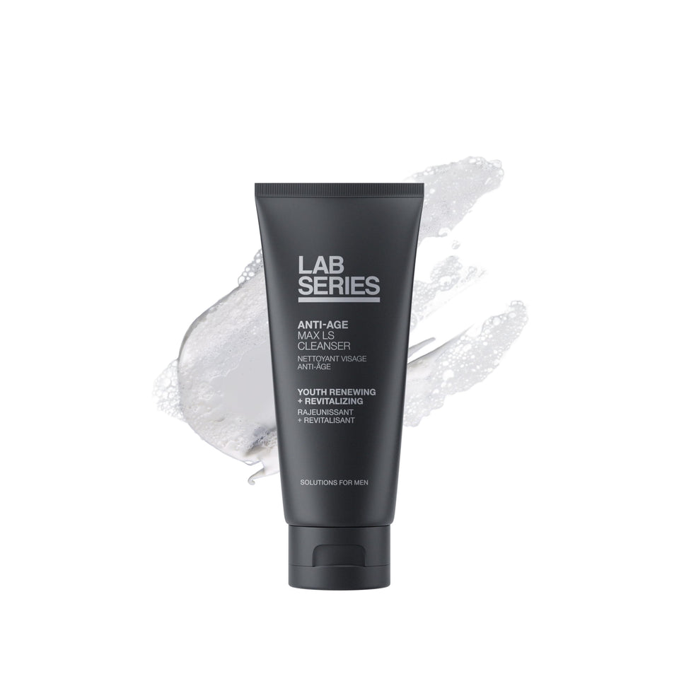 Lab Series front packaging showing bottle and branding for confident cleansing