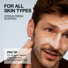 Lab Series close-up texture of foam highlighting smooth, hydrating cleanse