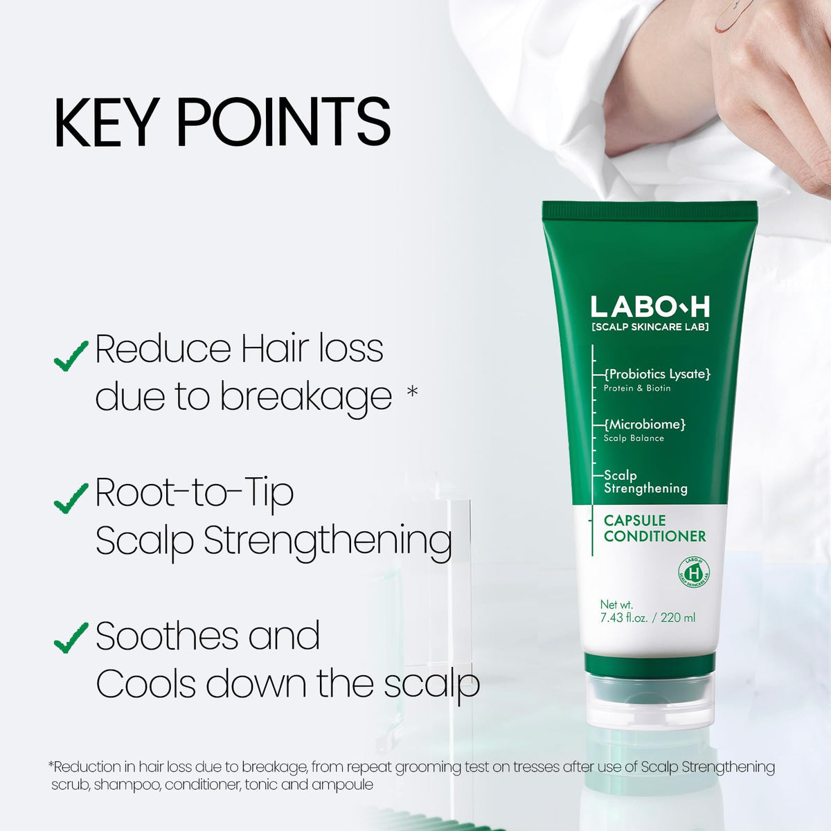 LABO-H back label with ingredients list and usage directions highlighting transparency