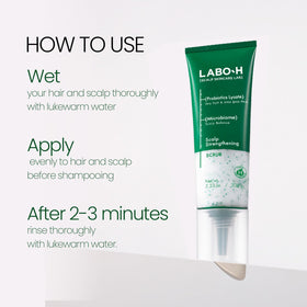 LABO-H scalp application demo showing product applied at roots for clearer hair foundation