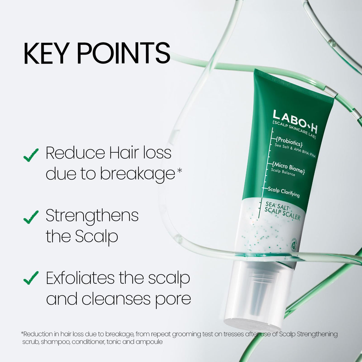 LABO-H texture close-up showing fine sea salt particles and creamy base for gentle exfoliation