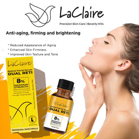 LaClaire close-up of serum texture on skin, smooth lightweight absorption benefit
