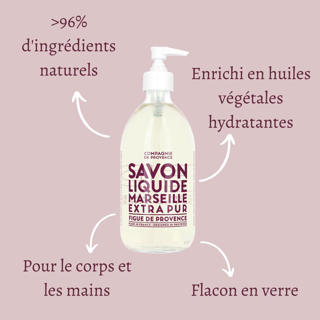 La Compagnie de Provence pump action dispensing measured soap for controlled use