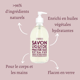 La Compagnie de Provence pump action dispensing measured soap for controlled use