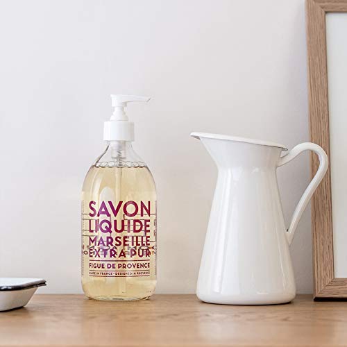 La Compagnie de Provence refill pour into glass bottle demonstrating refillable benefit