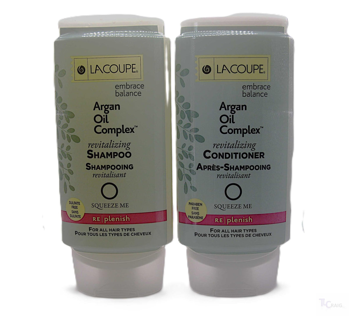 LACOUPE front packaging duo showing pump bottles and brand benefit