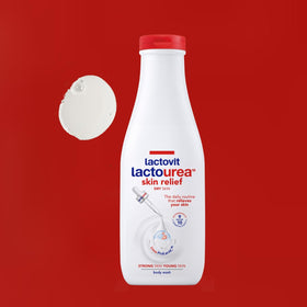 Lactovit on bathroom shelf lifestyle shot conveying daily routine integration benefit