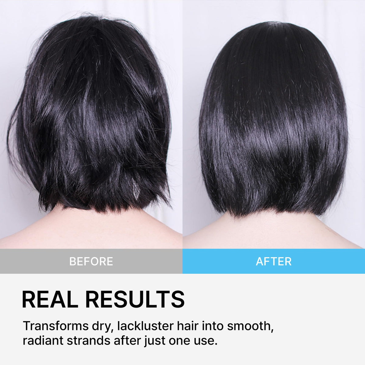 LA'DOR serum applied to wet hair in shower for fast three-second treatment