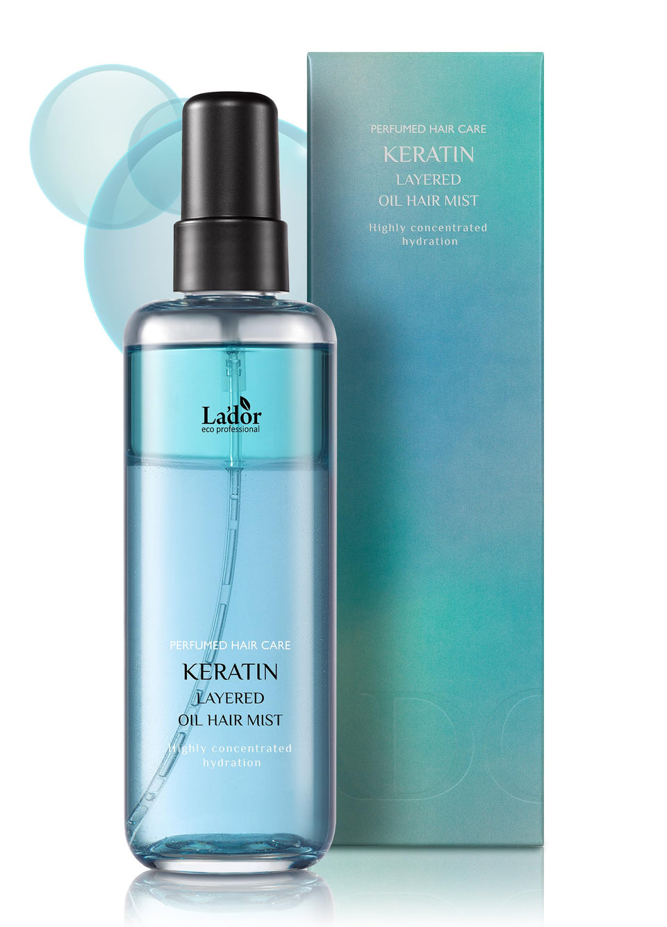 LA'DOR front packaging showing the hydrating hair mist and benefits