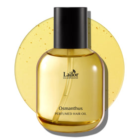 LA'DOR front bottle view showing Osmanthus oil and glossy finish benefit