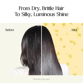 LA'DOR before and after hair comparison demonstrating improved smoothness