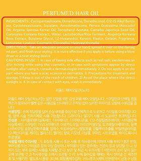 LA'DOR ingredients label close-up emphasizing argan oil and squalane nourishment benefit