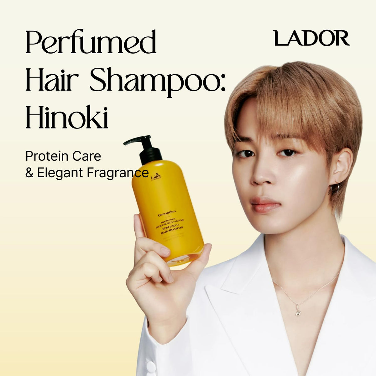 LA'DOR pump dispensing shampoo highlighting easy pour and control