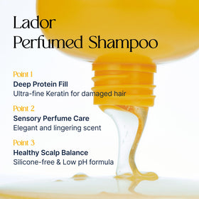 LA'DOR creamy shampoo texture close-up showing moisturizing consistency