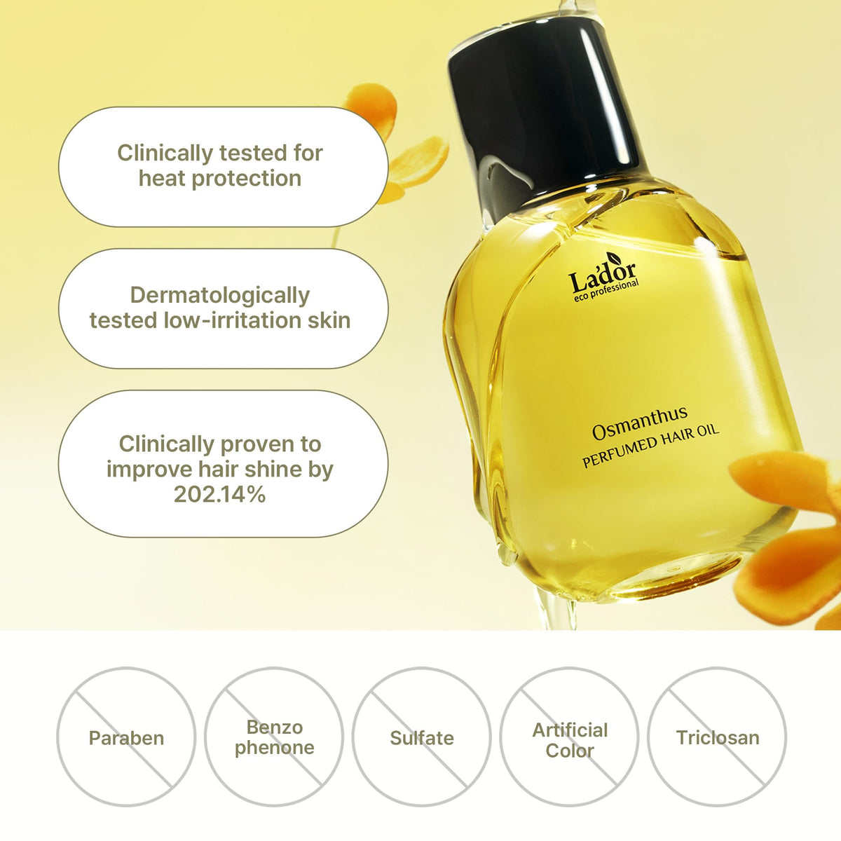 LA'DOR lifestyle model with shiny waves illustrating glossy finish and confidence