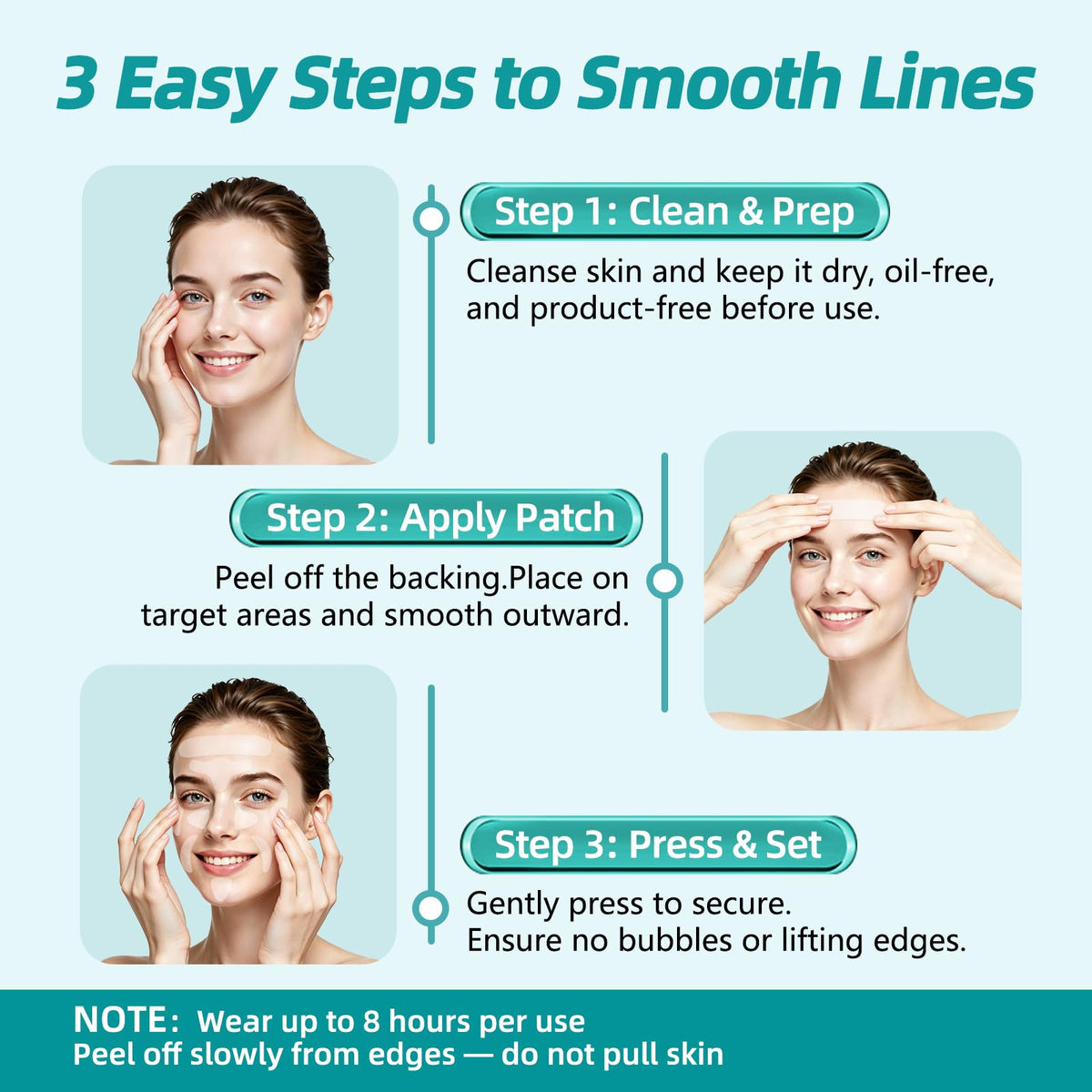 LadPemo smile line patch being applied to reduce expression lines