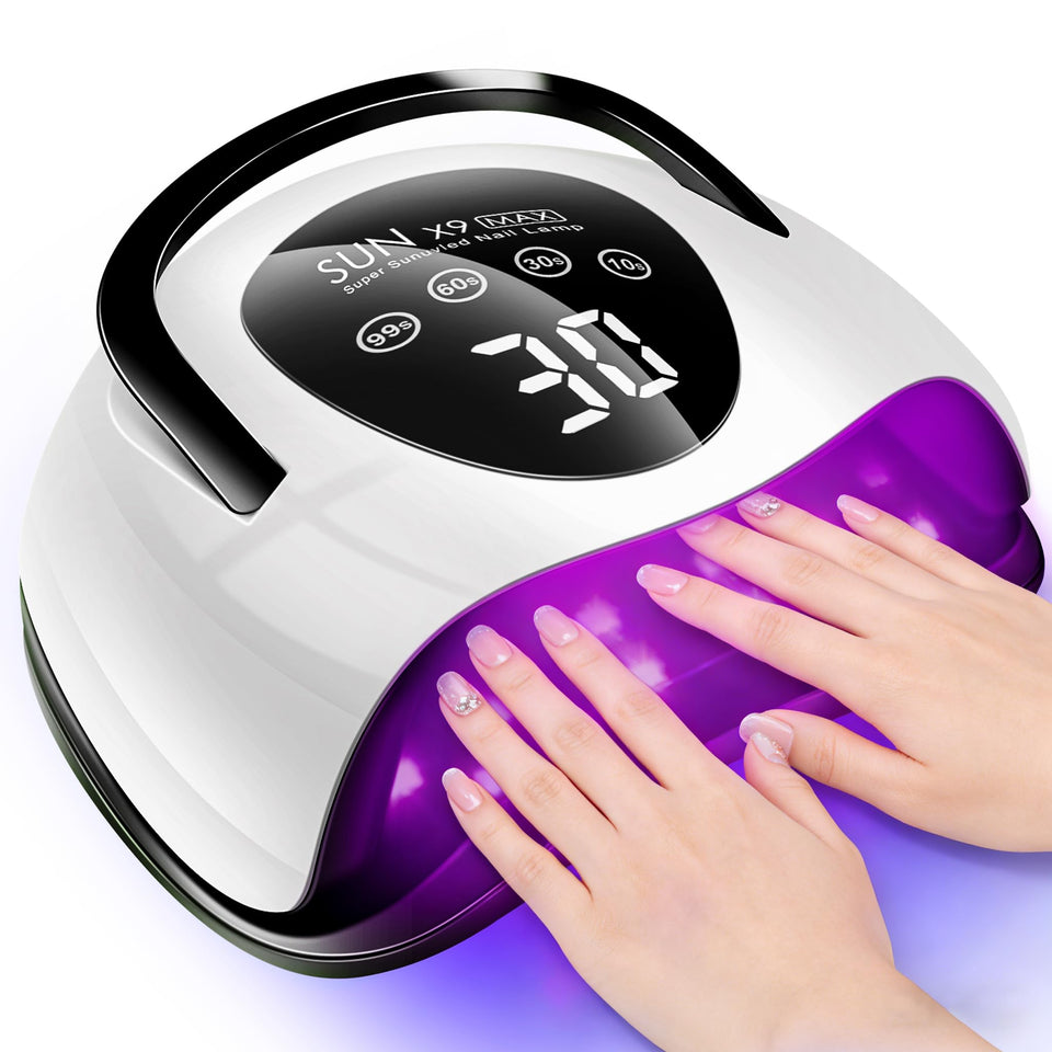 LadyMisty front view showing lamp cavity and wide mouth for easy hand placement and fast curing