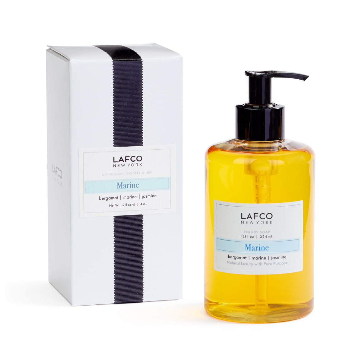 LAFCO NEW YORK front bottle view showing elegant label and coastal design benefit: visual appeal