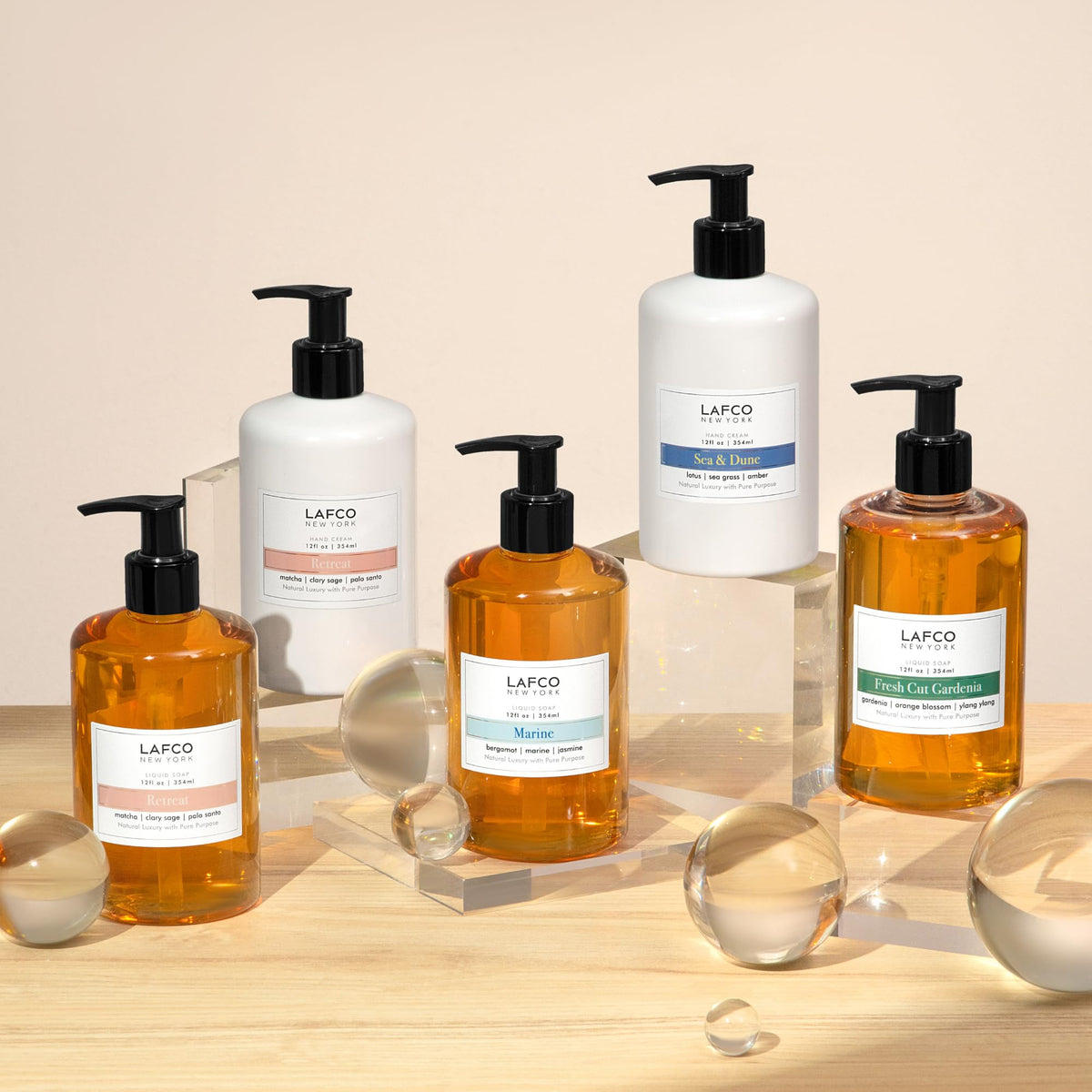 LAFCO NEW YORK bottle in styled bathroom conveying coastal ambiance benefit: room fragrance
