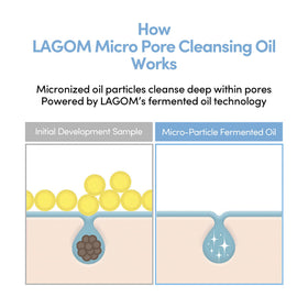 LAGOM close-up of pores before and after to illustrate clearer skin benefit