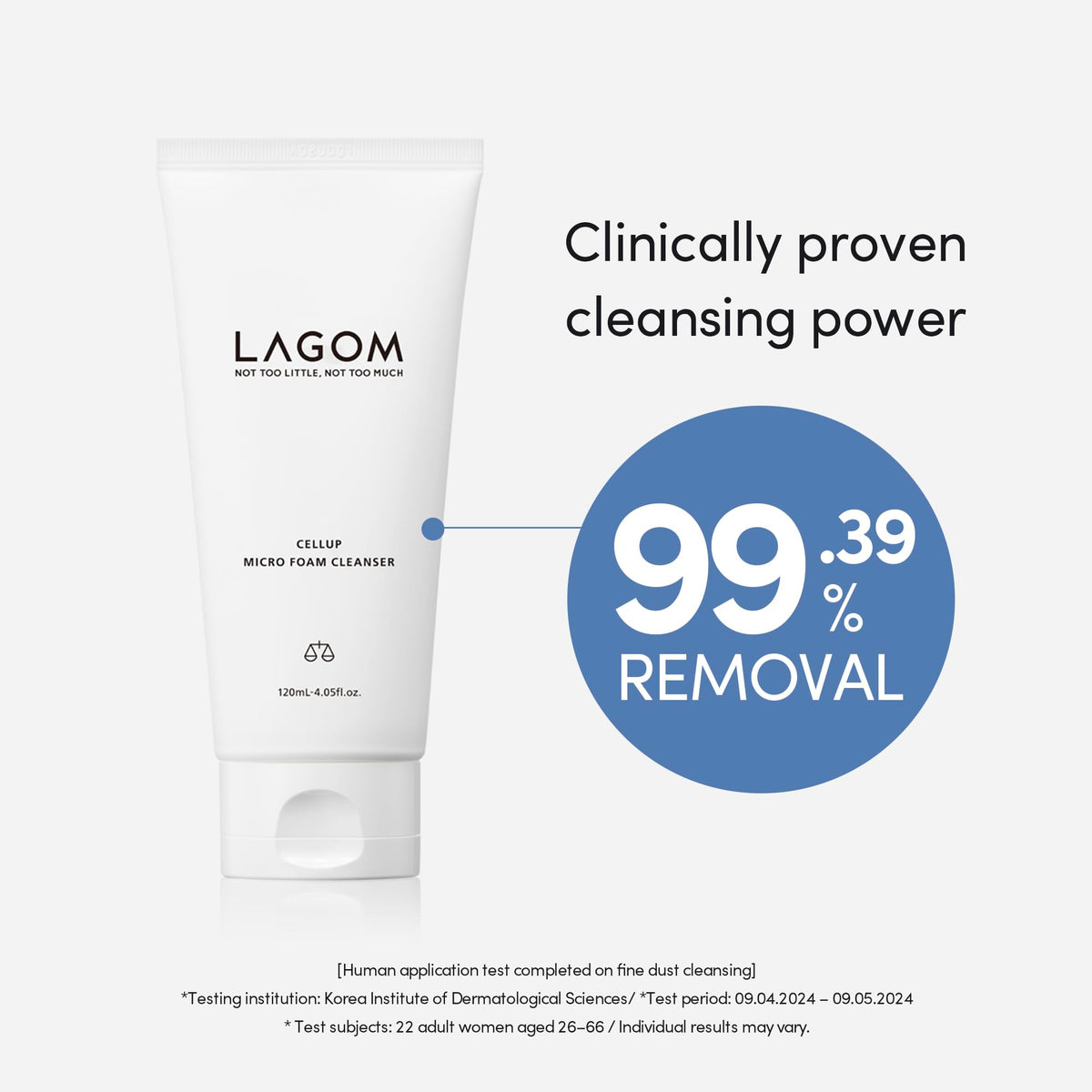 LAGOM foam detail demonstrating dense bubbles that remove fine dust and makeup efficiently