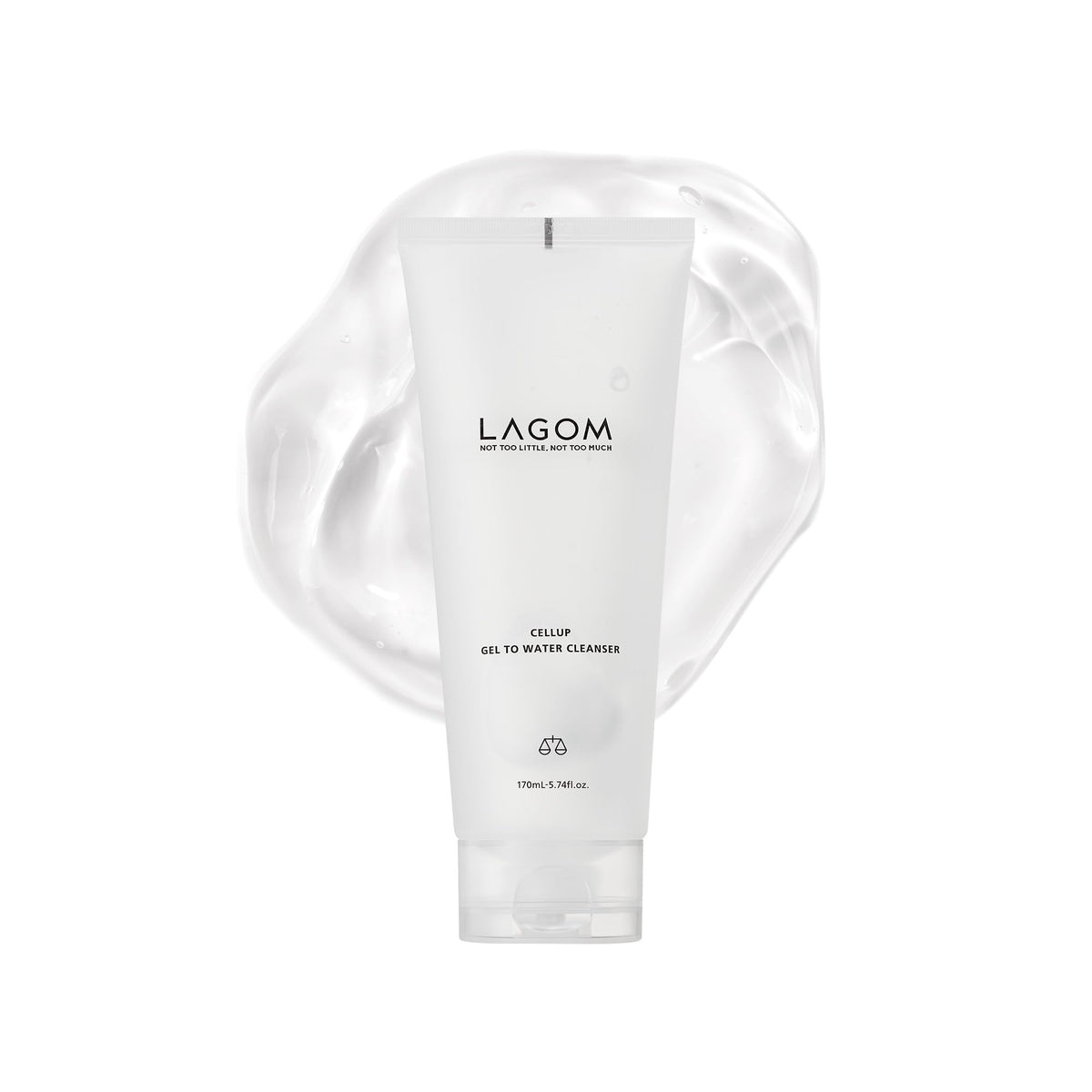 LAGOM front packaging showing product and size, clear benefits for routine