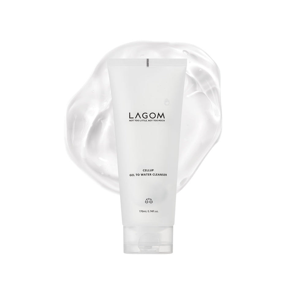 LAGOM front packaging showing product and size, clear benefits for routine