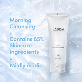 LAGOM gel-to-water texture close-up demonstrating smooth hydration benefit