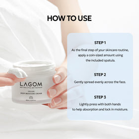 LAGOM jar staged with other skincare showing easy layering and routine fit