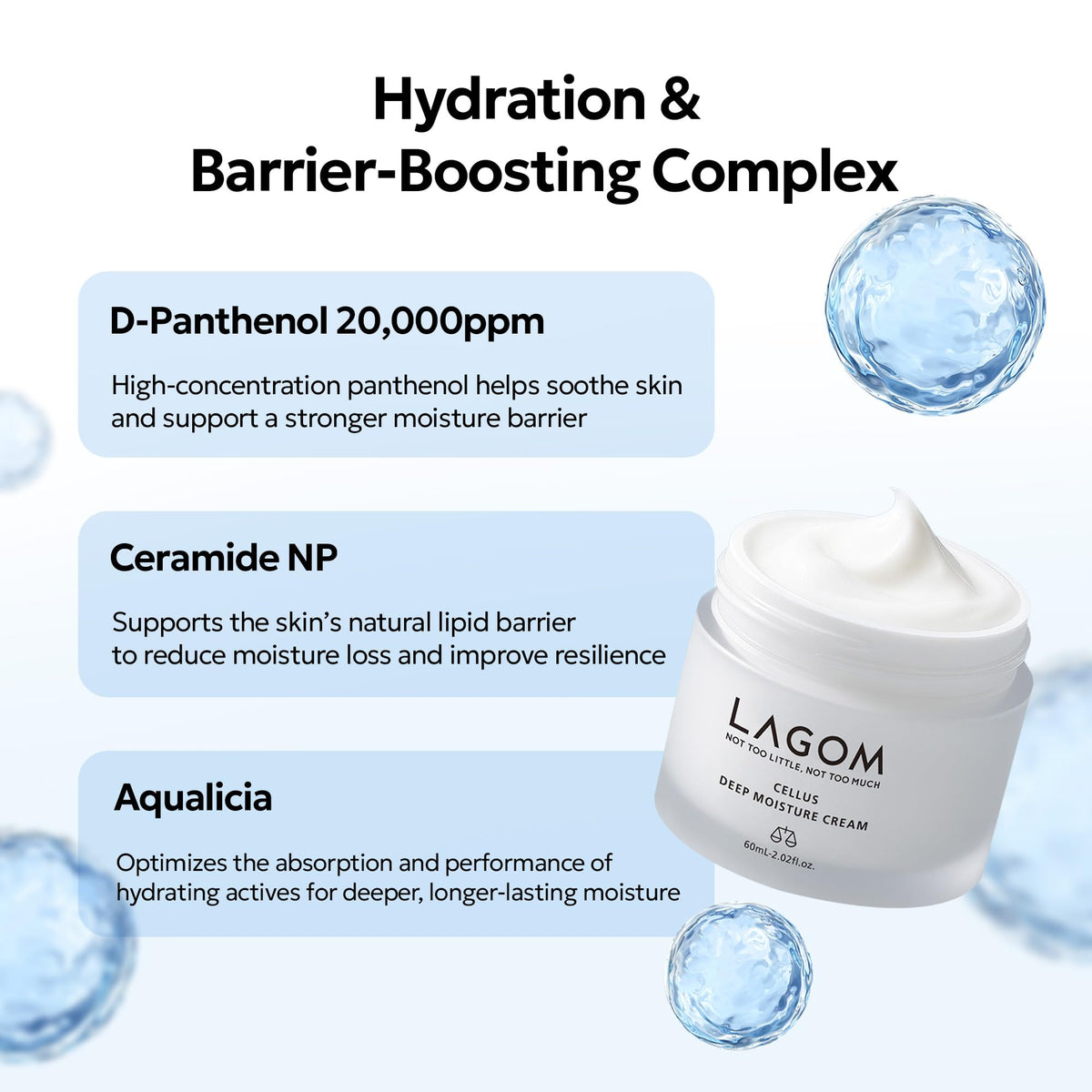 LAGOM visual of ceramide ingredient emphasizing barrier support benefit