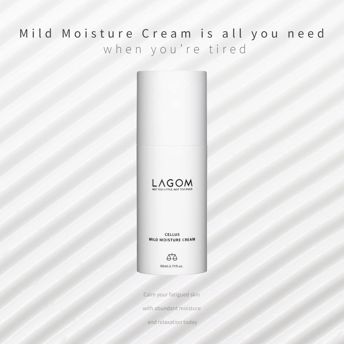 LAGOM jar open top view highlighting lotion-like consistency and purity